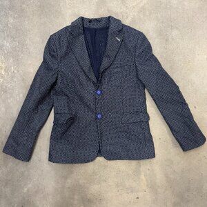 Moustache Boys Navy Patterned Blazer | Size 10 | Like New